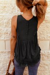 Black sleeveless top with lace details