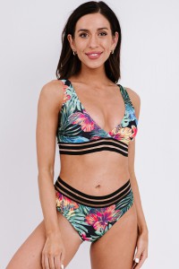 Bikini con estampado floral tripical