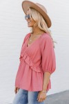 Pink top with ruffles