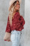 Red cropped blouse