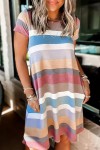 Multicolored striped dress