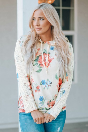 Lace Long Sleeve Hoodie