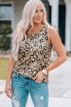 Camiseta de tirantes con estampado de leopardo