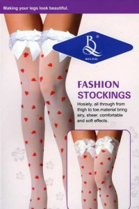 White stocking with red heart