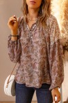 Brown blouse with long sleeves