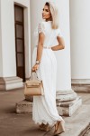Long white dress with lace