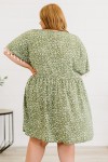 Plus Size Green Leopard Print Dress
