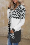 Cardigan léopard marron à poches