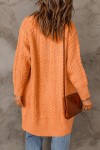 Orange knit open cardigan