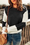 Black herringbone sweater