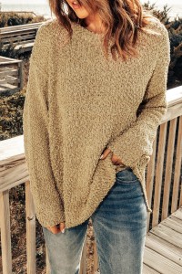 Pull en tricot abricot