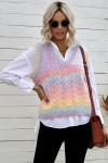 Multicolored sleeveless sweater