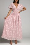 Long pink floral dress