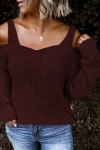 Red Dew Shoulder Juliette Knitted Sweater