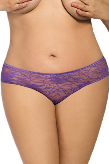 Open purple lace panties