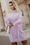 Robe pull couleur violette à col haut