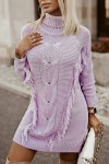 Violet sweater dress with high neck
