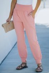Pink Pocketed Casual Joggers