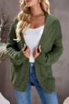Green knitted cardigan