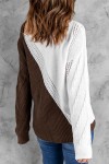 Suéter de cuello alto con hombros descubiertos marrón