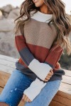 Knit sweater with round neckline
