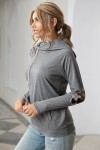 Sweat-shirt gris à capuche