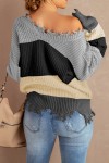 Light gray sweater with worn effect