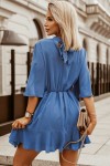 Blue fashionforward keyhole dress