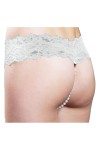 Lace pearl jewelry thong