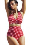 2-piece swimsuit - red and white
