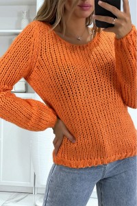 Orange soft material sweater