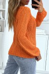 Large orange sweater very comfortable to wear