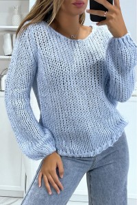 Suéter color turquesa, agradable de llevar
