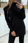 Black sparkly dress with puff sleeves