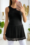Black lace tunic dress with back closure.
