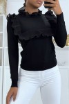 Black ruffle front and back jumper