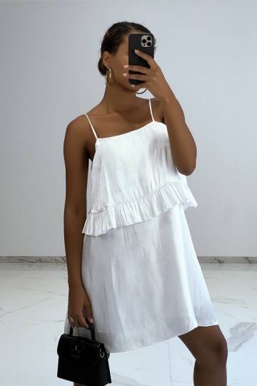 Little flowing white satin dress