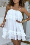 Little flowing white dress with ruffles