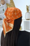Orange and gold silk scarf