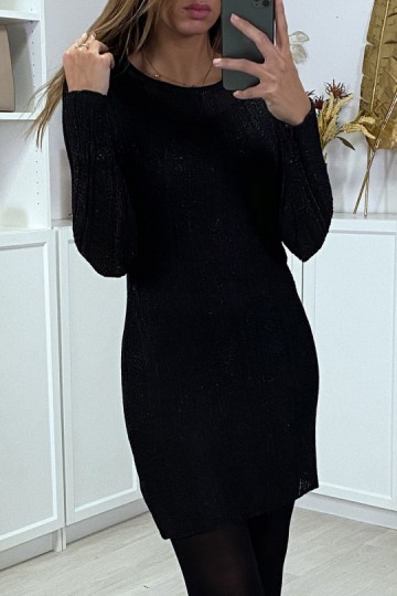Black dress with shimmering mesh