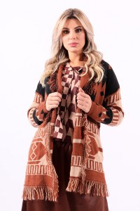 Gilet aztéque marron