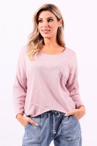 Loose pink sweater