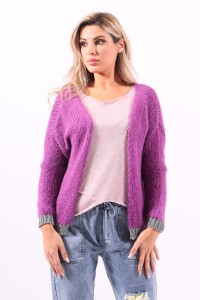 Gilet en tricot violet