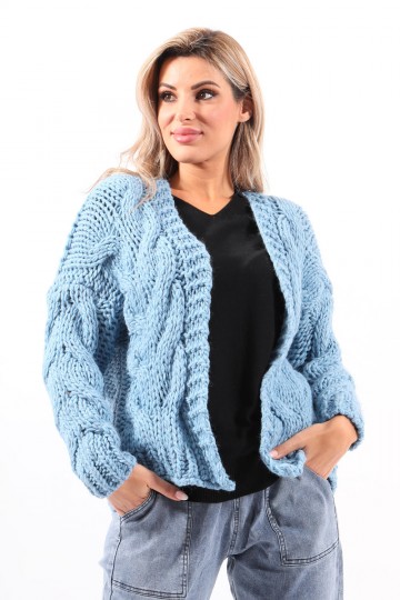 Blue knit cardigan