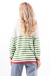 Loose sweater with green stripes