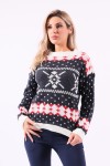 Navy blue jumper with pattern