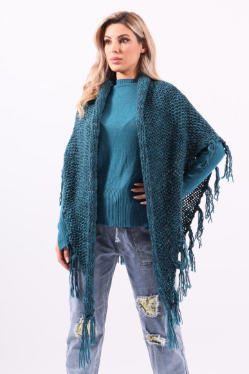 Teal blue shawl