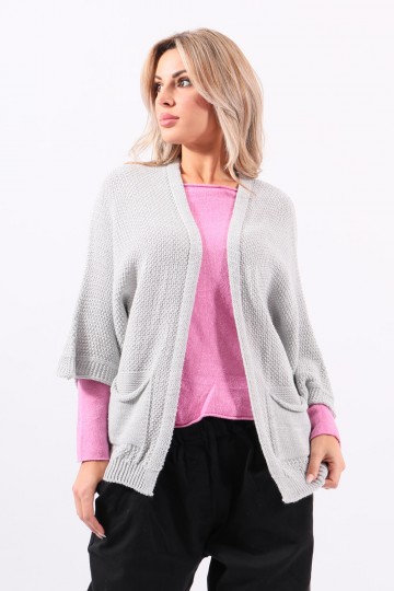 Gilet gris coupe oversize