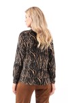 Black sweater with zebra print