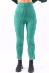 green elastic pants